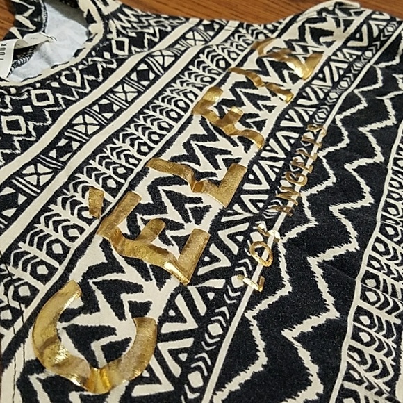 Four Girlz Tribal Print Gold Printed Celfie Tank - Picture 2 of 2